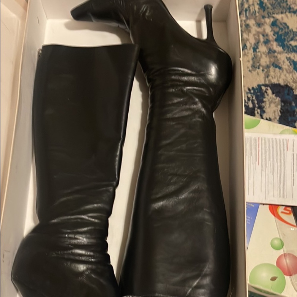 Jimmy choo black boots pointed toe good condition